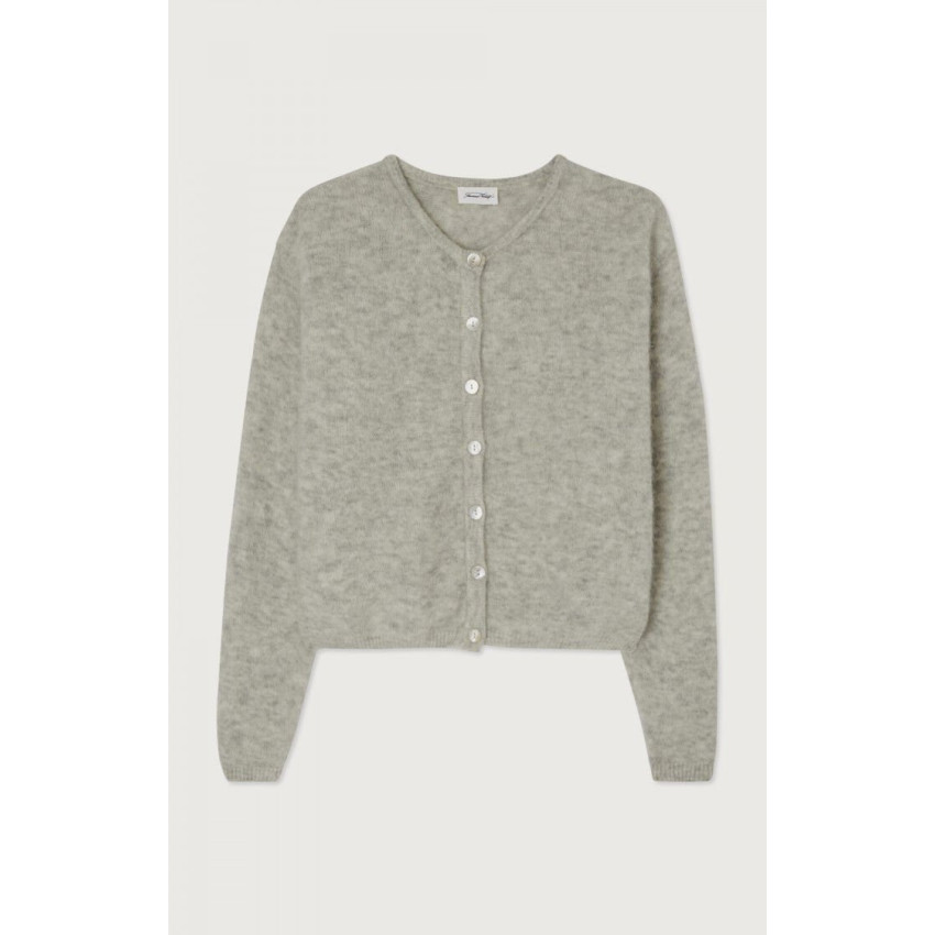 Gilet Femme American Vintage VITOW Gris Clair Cloane Vannes VITO19EE25