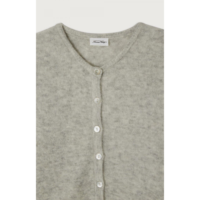 Gilet Femme American Vintage VITOW Gris Clair Cloane Vannes VITO19EE25