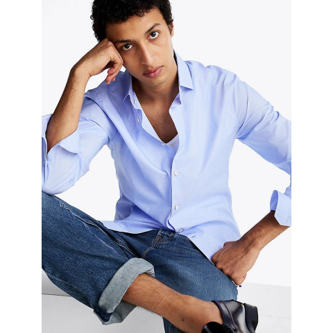 Chemise Tommy Hilfiger Homme FLEX Bleu Ciel Cloane Vannes MW0MW37615