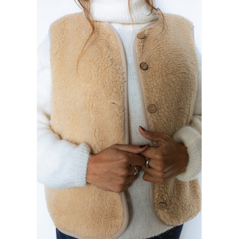 Gilet Sans Manches Marie ile de ré Femme PAUL Sable  Cloane Vannes