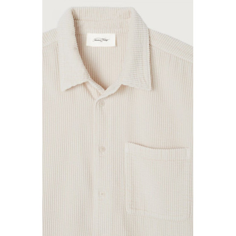 Chemise en Velours Côtelé American Vintage Homme PADOW Ecru Cloane Vannes MPADO06B E25