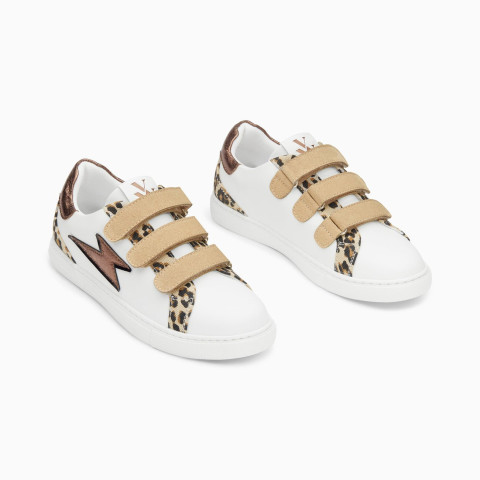 Baskets Femme SADIE Vanessa Wu Leopard et Bronze Cloane Vannes BK2770
