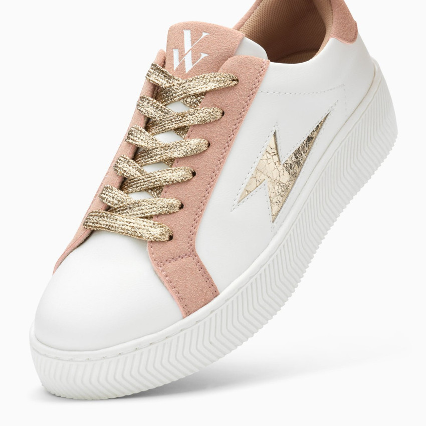 Baskets Femme Vanessa Wu MILIE Rose et Or Cloane Vannes BK2761