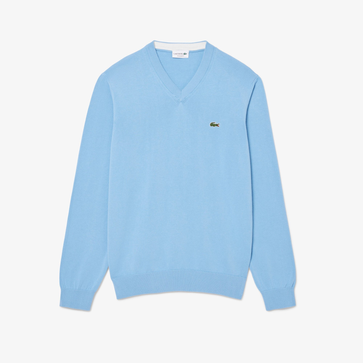 LACOSTE Pull Col V Homme CLASSIC Bleu Ciel ou Blanc E-Shop CLOANE