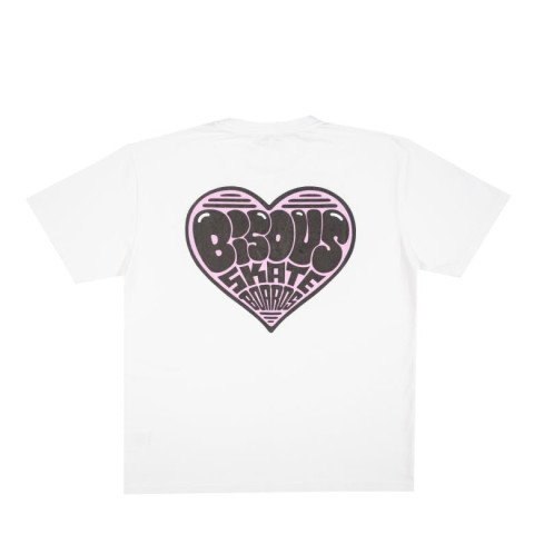 T-Shirt Bisous Skateboards Mixte HEART Blanc Cloane Vannes