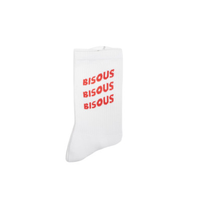 Chaussettes Bisous Skateboards Mixte SONICS RED Blanc Cloane Vannes