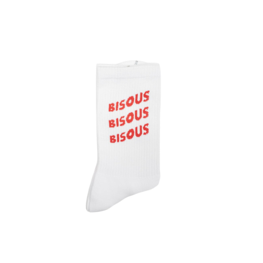 Chaussettes Bisous Skateboards Mixte SONICS RED Blanc Cloane Vannes