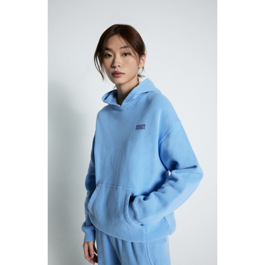Sweat à Capuche American Vintage Femme IZUBIRD Bleu Ciel Cloane Vannes IZU03DE25