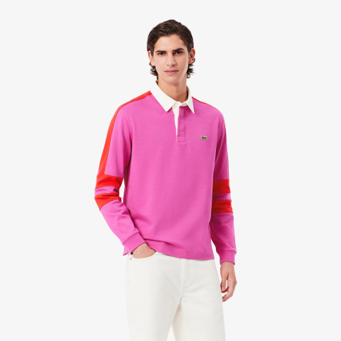 Polo Manches Longues Lacoste Homme RUGBY Fuchsia Cloane Vannes KH9695 I1L