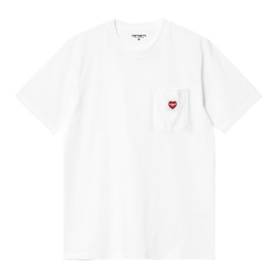 T-Shirt Homme Carhartt Wip POCKET HEART Blanc Cloane Vannes I032128