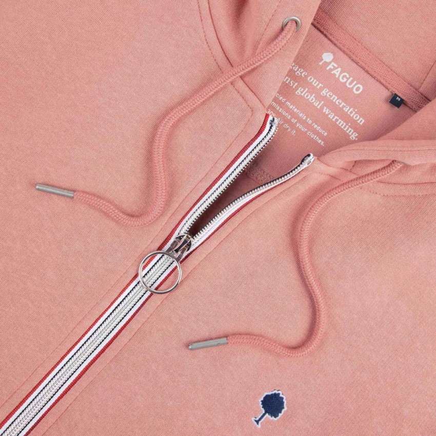 Sweat Zippé Faguo Homme MESNIL Rose Cloane Vannes S25SW0103 PIN10