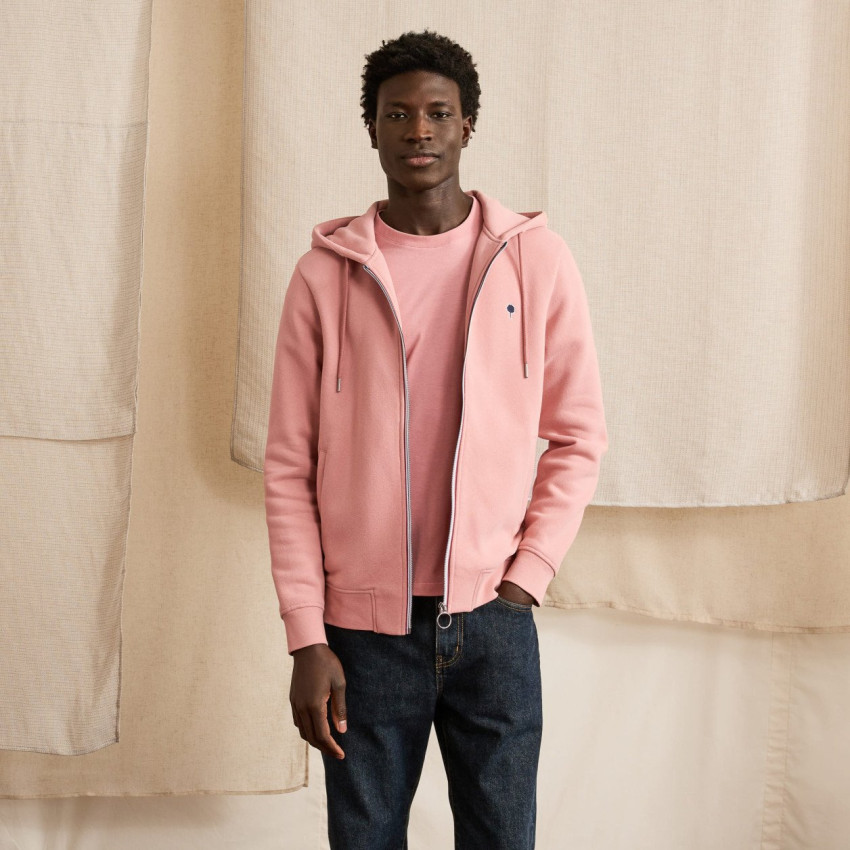 Sweat Zippé Faguo Homme MESNIL Rose Cloane Vannes S25SW0103 PIN10