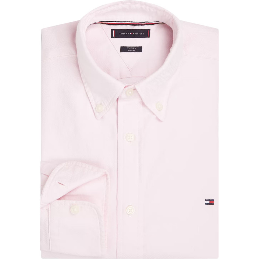 Chemise Tommy Hilfiger Homme DOBBY Rose Cloane Vannes MW0MW38556