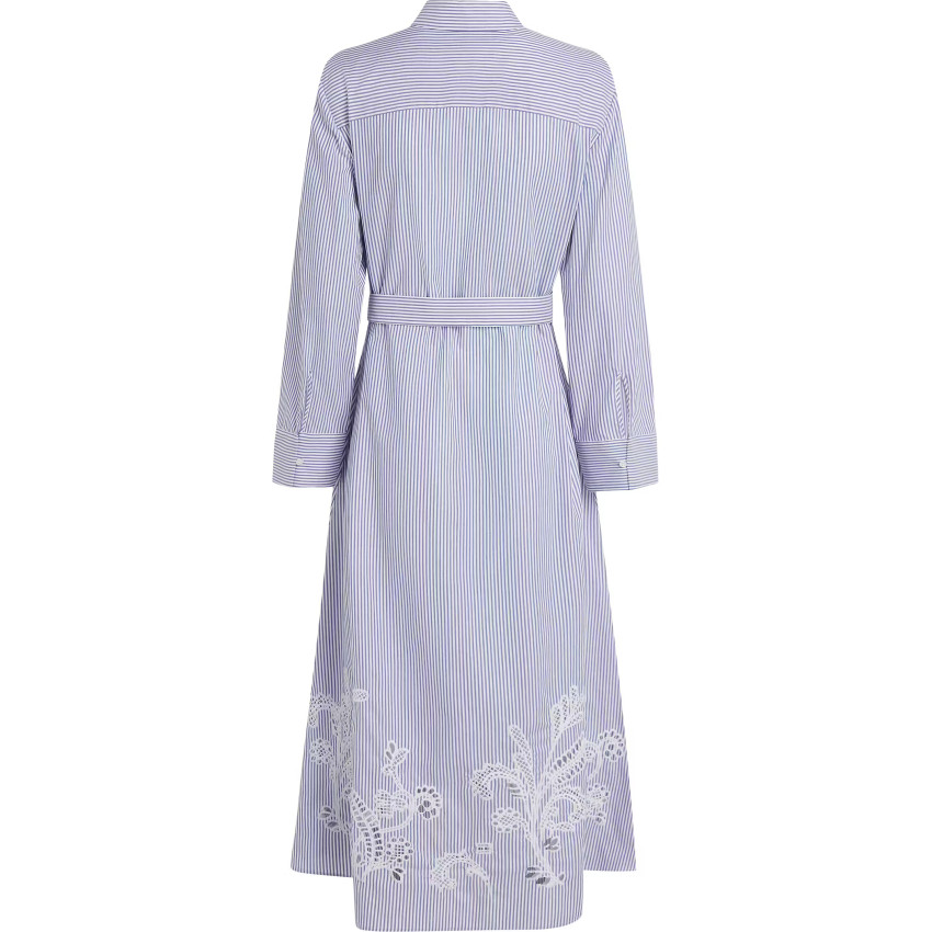 Robe Femme Tommy Hilfiger BRODERIE ANGLAISE Bleu Ciel Cloane Vannes WW0WW44660 0Y9
