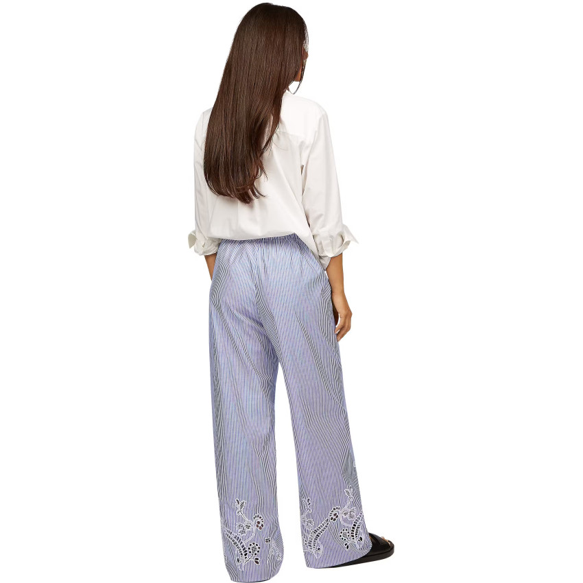 Pantalon Femme Tommy Hilfiger  BRODERIE ANGLAISE Bleu Ciel Cloane Vannes WW0WW46108 0Y9