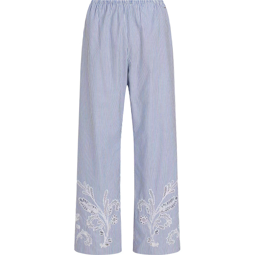 Pantalon Femme Tommy Hilfiger  BRODERIE ANGLAISE Bleu Ciel Cloane Vannes WW0WW46108 0Y9