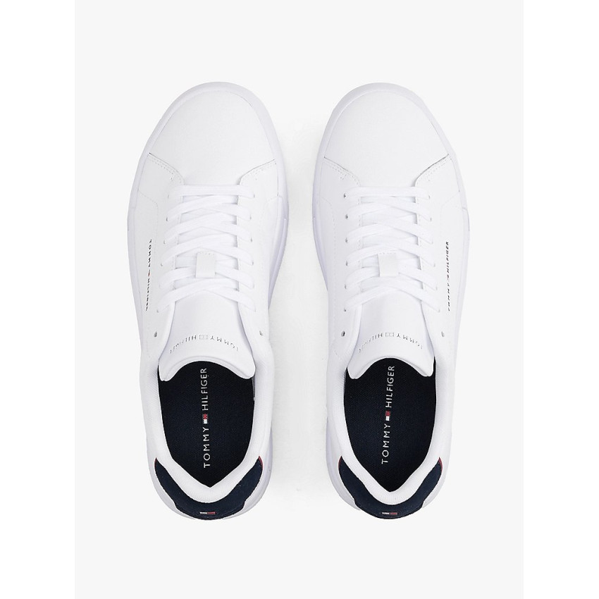 Baskets Tommy Hilfiger Homme COURT Blanc Cloane Vannes FM0FM05367 0LD
