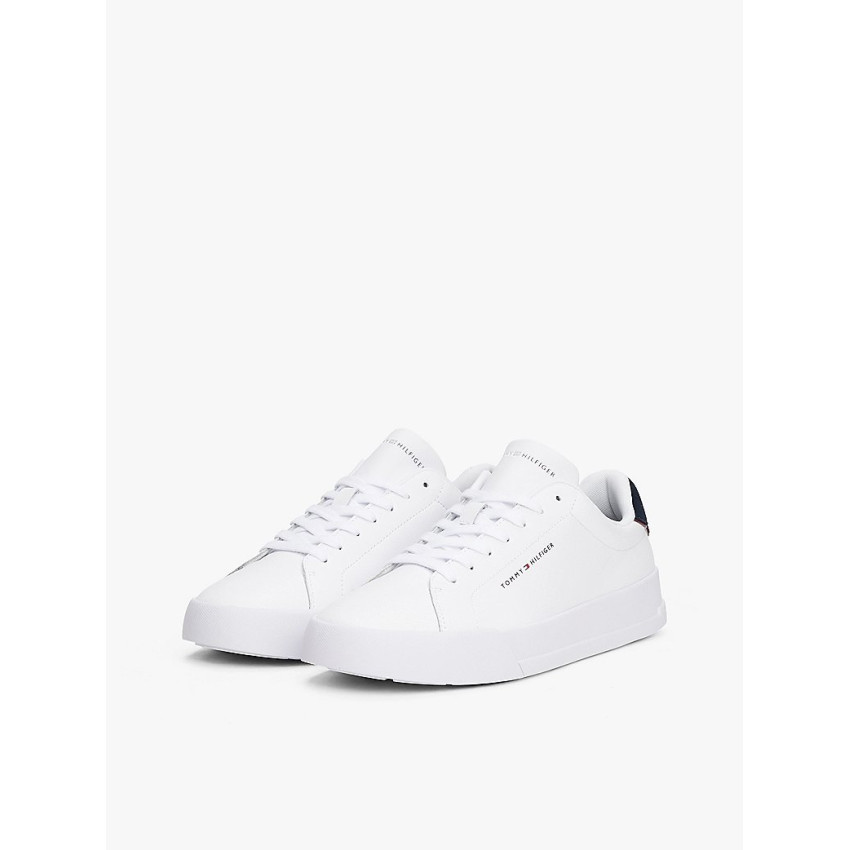 Baskets Tommy Hilfiger Homme COURT Blanc Cloane Vannes FM0FM05367 0LD