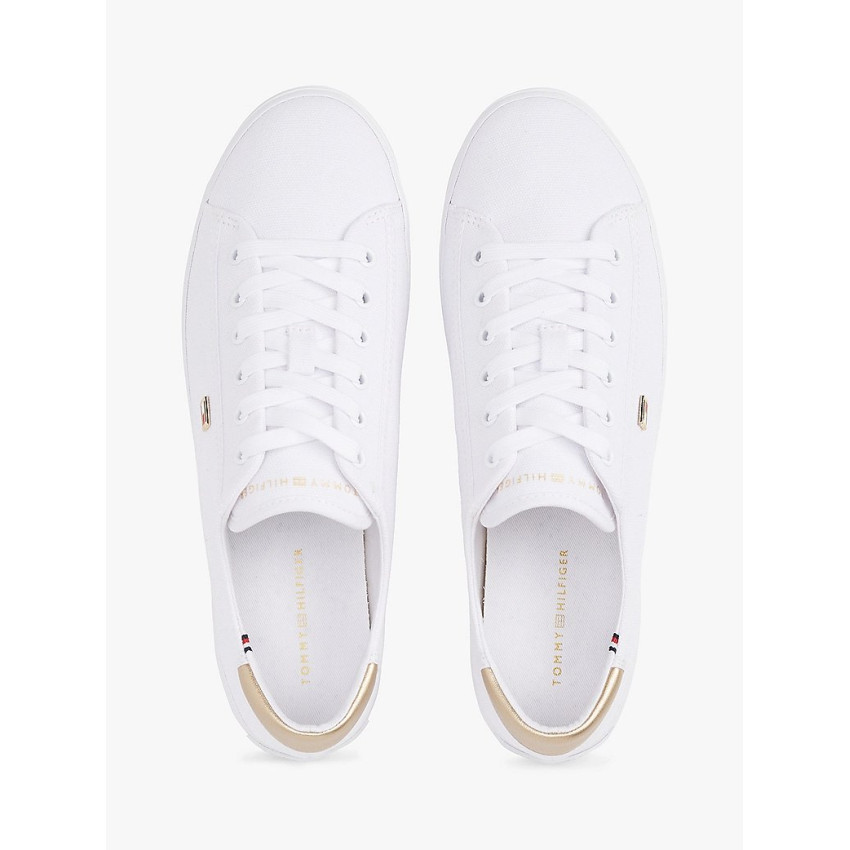 Baskets Tommy Hilfiger Femme CANVAS Blanc Cloane Vannes FW0FW08647 YBS