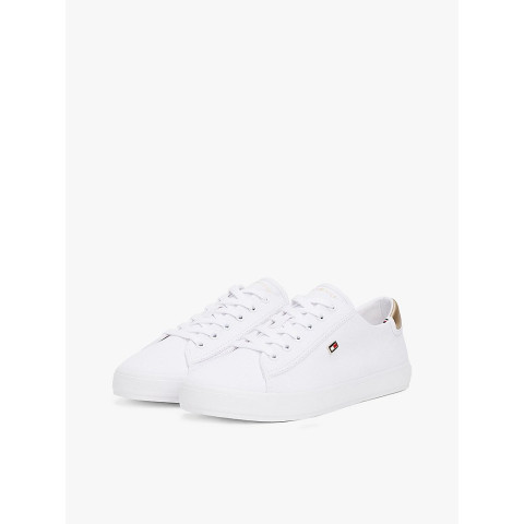Baskets Tommy Hilfiger Femme CANVAS Blanc Cloane Vannes FW0FW08647 YBS