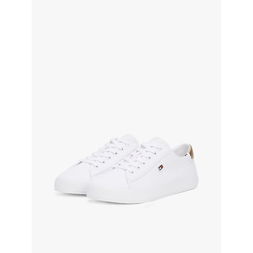 Baskets Tommy Hilfiger Femme CANVAS Blanc Cloane Vannes FW0FW08647 YBS