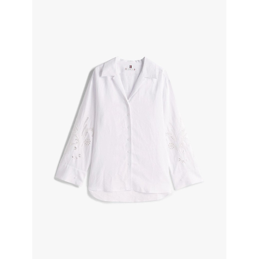 Chemise Femme Tommy Hilfiger BRODERIE ANGLAISE Blanc Cloane Vannes WW0WW45940 YCF