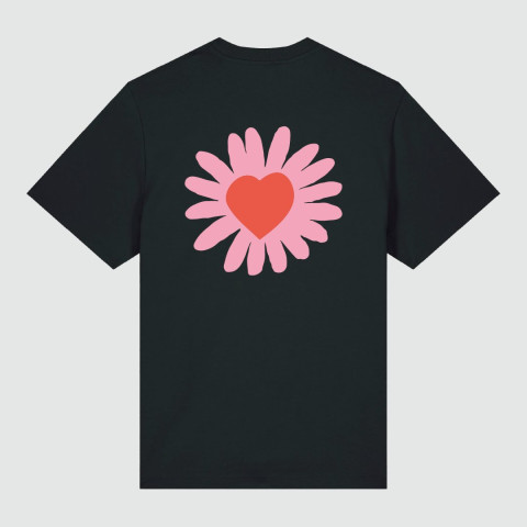 T-Shirt Homme Onze Metres Carres PINK HEART Noir Cloane Vannes