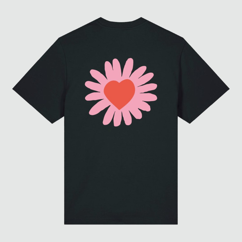 T-Shirt Homme Onze Metres Carres PINK HEART Noir Cloane Vannes