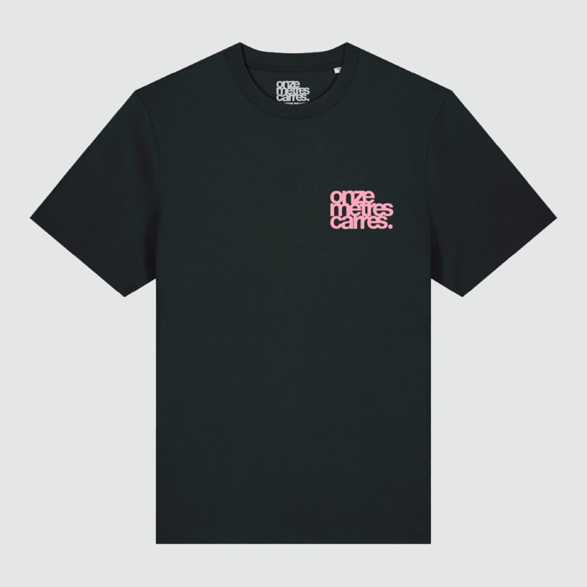 T-Shirt Homme Onze Metres Carres PINK HEART Noir Cloane Vannes
