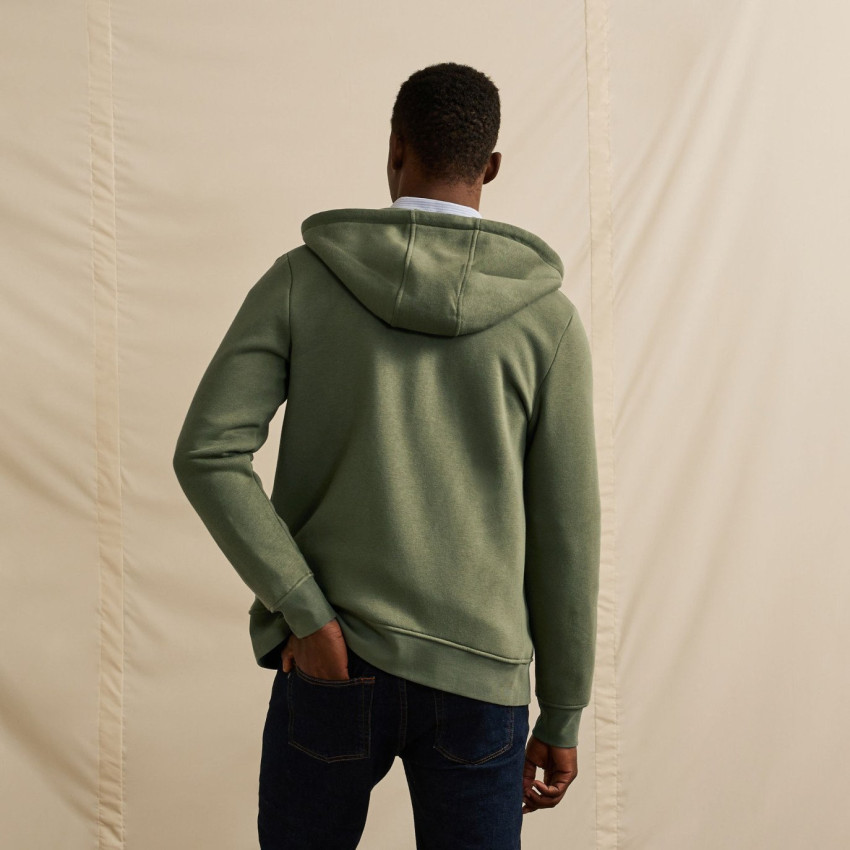 Sweat à Capuche Zippé Faguo Homme MESNIL Kaki Cloane Vannes S22SW0107 KAK00