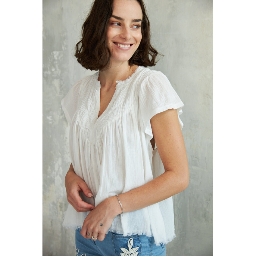 Haut Femme Chicosoleil HARI Blanc Cloane Vannes