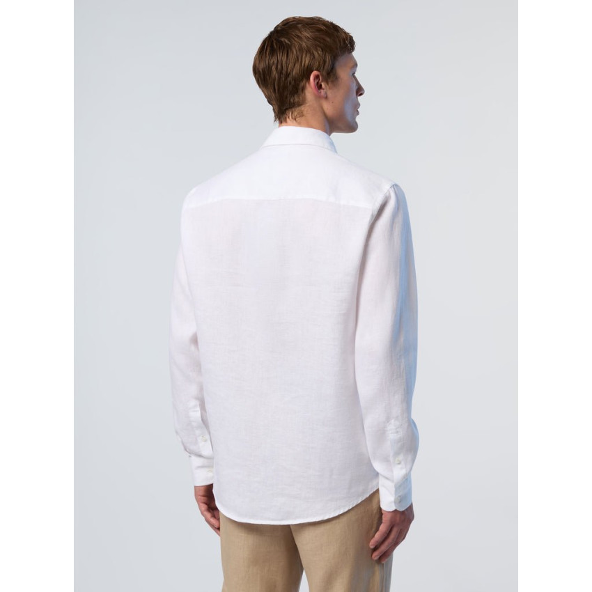 Chemise en lin North Sails Homme LOGO Blanc Cloane Vannes 664368