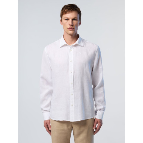 Chemise en lin North Sails Homme LOGO Blanc Cloane Vannes 664368