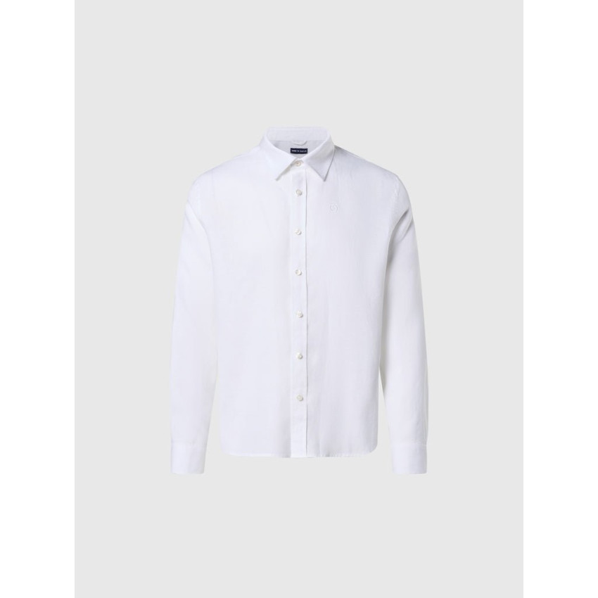 Chemise en lin North Sails Homme LOGO Blanc Cloane Vannes 664368