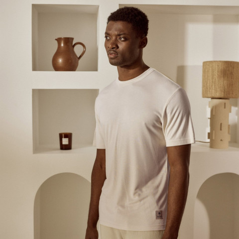 T-Shirt Faguo Homme LUGNY Ecru Cloane Vannes S25TS0115 ECR00