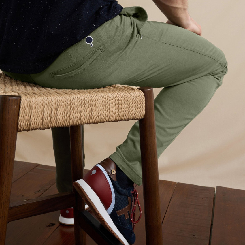 Pantalon Faguo Homme BRIX Kaki Cloane Vannes F21PA0101 KAK07