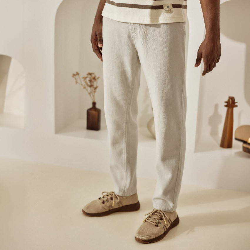 Pantalon Homme Faguo RUMILLY Ecru Cloane Vannes S25PA0104 ECR49