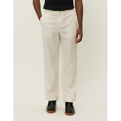 Pantalon en Lin Les Deux Homme PINO Ecru Cloane Vannes 1000060
