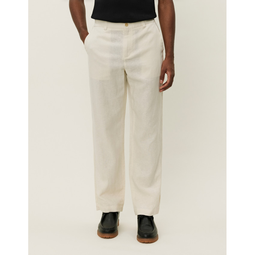 Pantalon en Lin Les Deux Homme PINO Ecru Cloane Vannes 1000060