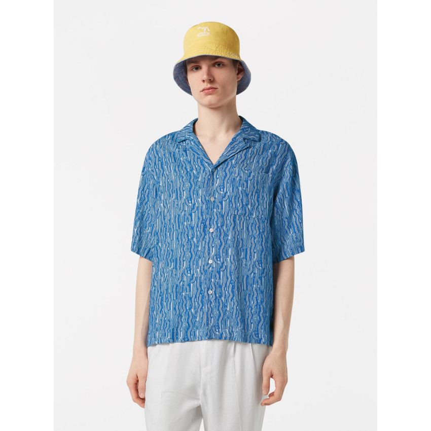 Chemise Manches Courtes Scotch & Soda Homme AOP Bleu Cloane Vannes 180331 410