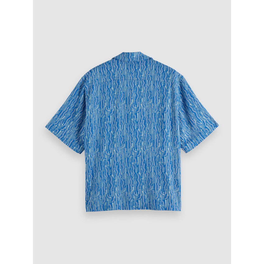 Chemise Manches Courtes Scotch & Soda Homme AOP Bleu Cloane Vannes 180331 410