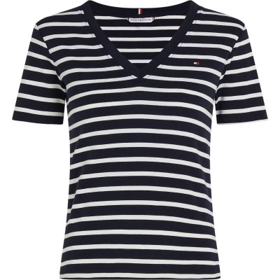 T-Shirt Femme CODY V Bleu Marine et Blanc, Ecru ou Bleu Marine