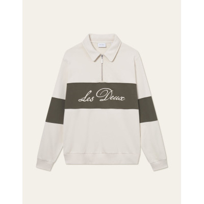 Sweat Demi Zip Les Deux Homme CORY Ecru Cloane Vannes