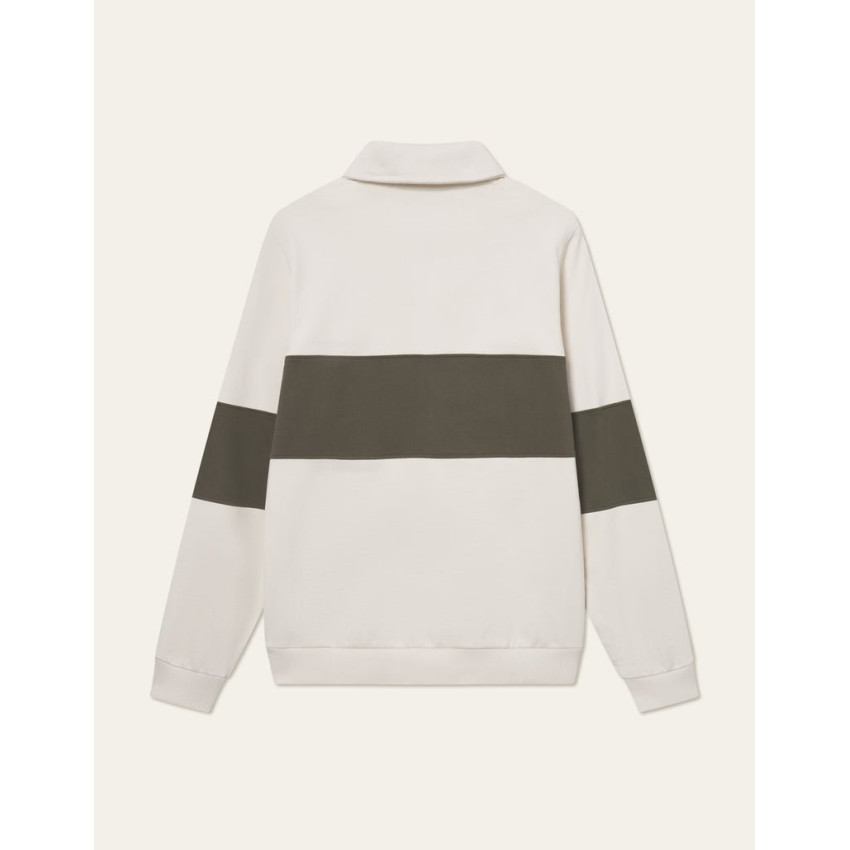 Sweat Demi Zip Les Deux Homme CORY Ecru Cloane Vannes