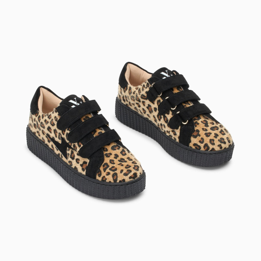 Baskets Vanessa Wu Femme ALIA Léopard Cloane Vannes BK2725