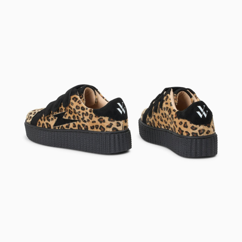 Baskets Vanessa Wu Femme ALIA Léopard Cloane Vannes BK2725