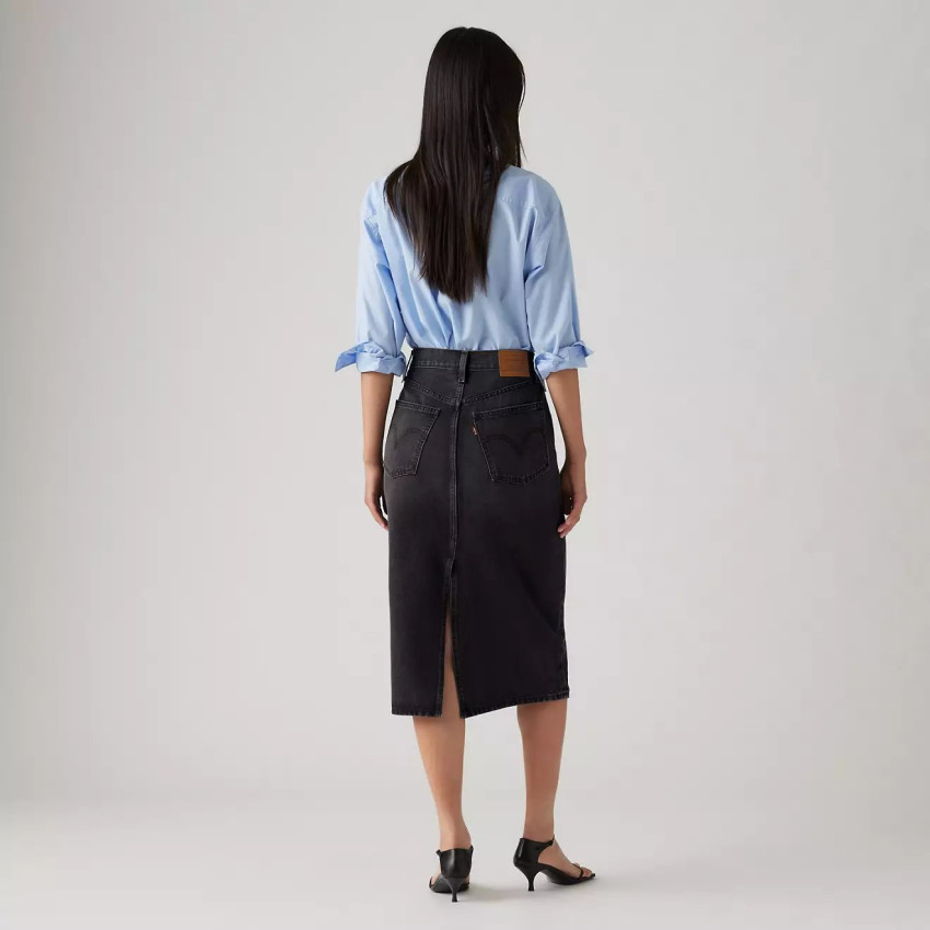 Jupe en Jean Femme Levi's BACK SPLIT Noir Cloane Vannes 0001VH 0004 WANDERIN