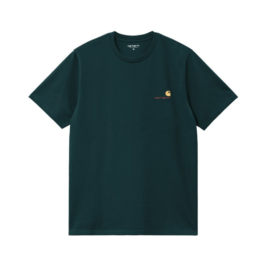 T-Shirt Homme Carhartt Wip AMERICAN SCRIPT Vert Foncé Cloane Vannes
