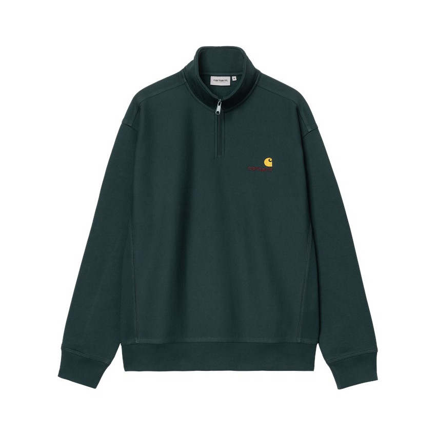 Sweat Demi Zip Carhartt Wip Homme AMERICAN SCRIPT Vert Foncé Cloane Vannes I027014 0AU