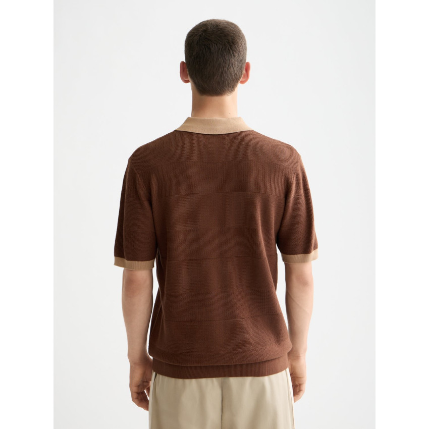 Polo Homme Scotch & Soda KNITTED TONE Marron Cloane Vannes 181319